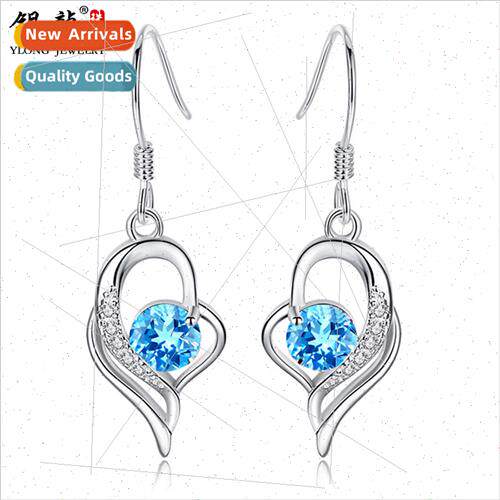 heart has you earrings S925 silver jewelry long ear hook fem