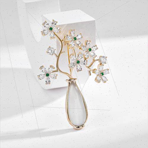 high-end new bouquet flowers vase brooch elegant versatile w