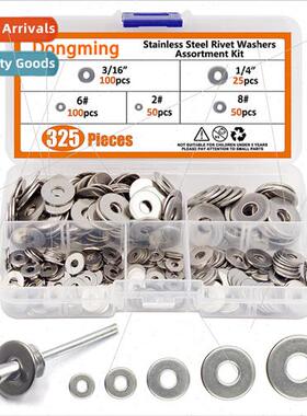 325pcs Flat Washer Set 304 US Flat Washers 2#6#8#1/4 3/16 Bo