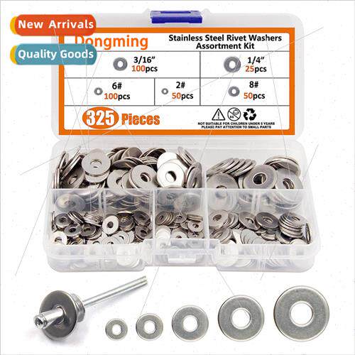 325pcs Flat Washer Set 304 US Flat Washers 2#6#8#1/4 3/16 Bo