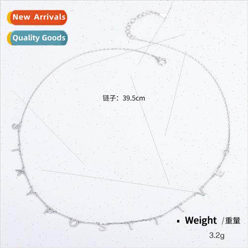 Fashion simple mini letter word lockbone chain necklace wome