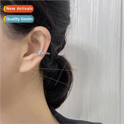 Flower ear bone clip no ear hole ins retro French ear hangin