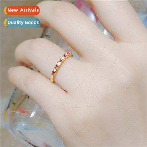 Ins tide small hundred wh Koreadrip oil love ring female fas