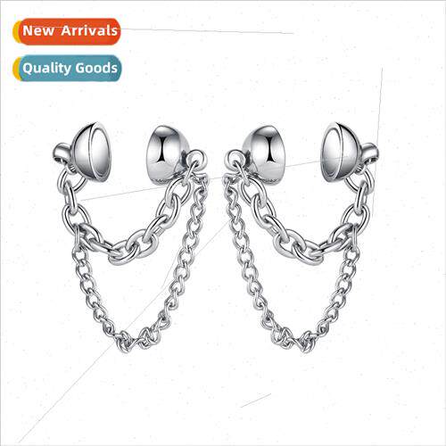 Europe retro new simple geometric double-layer chain ear cli