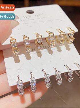 Koreazirconia combination sixpcs earring clasp fashion small