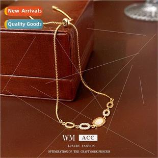 zirconia oval pull-out hfashion hundred bracelets niche new