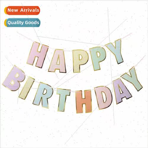 Birthday party decoration letters pull flag happybirthday sc