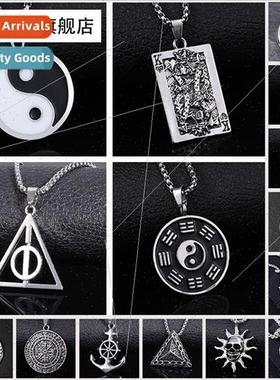 Europe compass vintage necklace tanium steel men jewelry Tai