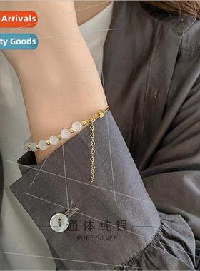 s925 silver Korea natural crystal cat eye stone bracelet nic