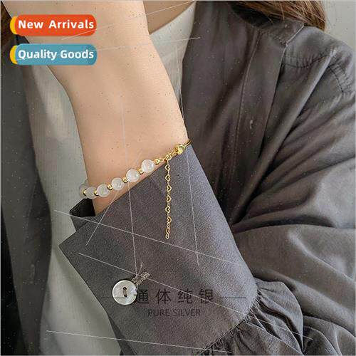 s925 silver Korea natural crystal cat eye stone bracelet nic