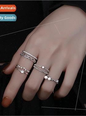 Sweet Cool Crossover Star Index Finger Ring Ring Women Geome