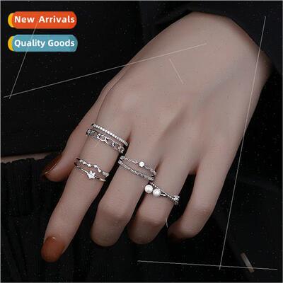 Sweet Cool Crossover Star Index Finger Ring Ring Women Geome