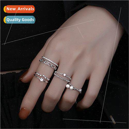 Sweet Cool Crossover Star Index Finger Ring Ring Women Geome