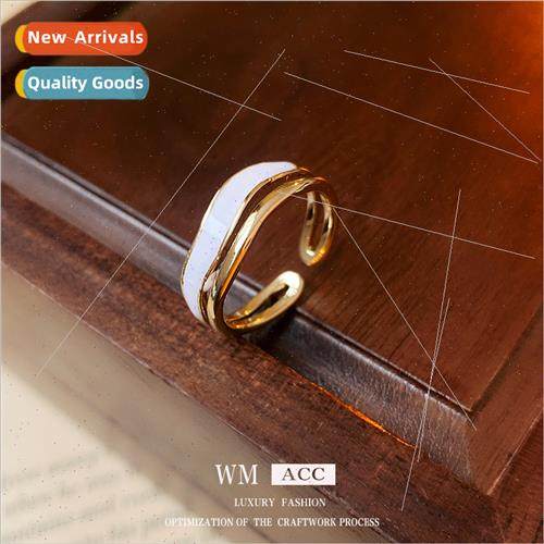 Drip oil double open ring fashion niche hundred index finger