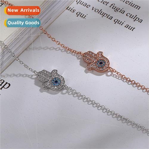 Devil eye bracelet women fashion Europe grid palm full brick