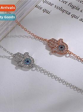 Devil eye bracelet women fashion Europe grid palm full brick