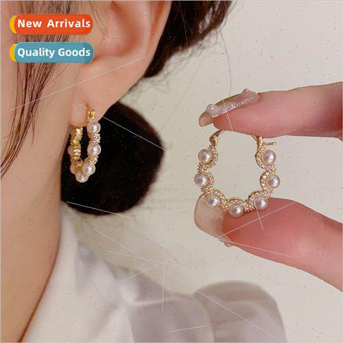 Koreasweet hundred wh pearl geometric ear buckle sense fashi