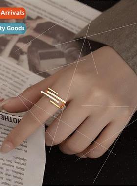 Copper plated Korea minimalist galaxy ring women niche fashi