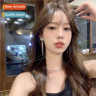 New walking pictorial aura love zirconia tassel earrings fem