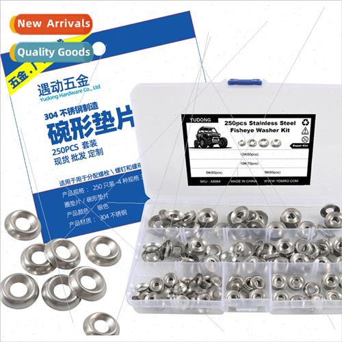 Pack 250-4 zes 304 Stainless Fish Eye Spacers Fasteners Bowl