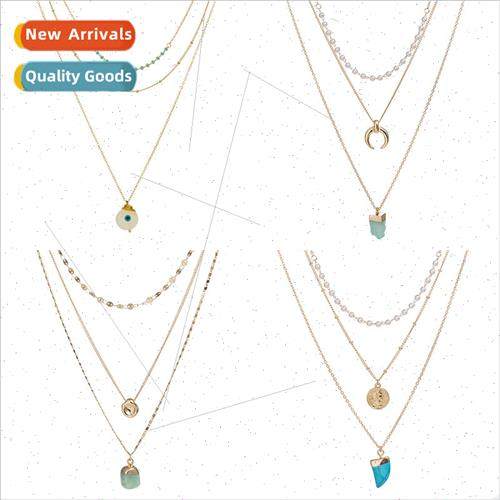 Fashion Korea Hundred Layers Metal Necklace Moon Imation Nat