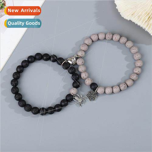 Europe new spider web spider volcanic stone love magnet bead