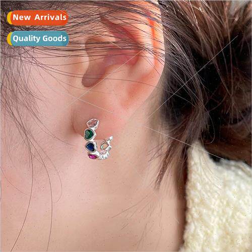 Rainbow Heart Earring Buckles Female che Dopamine Earrings D