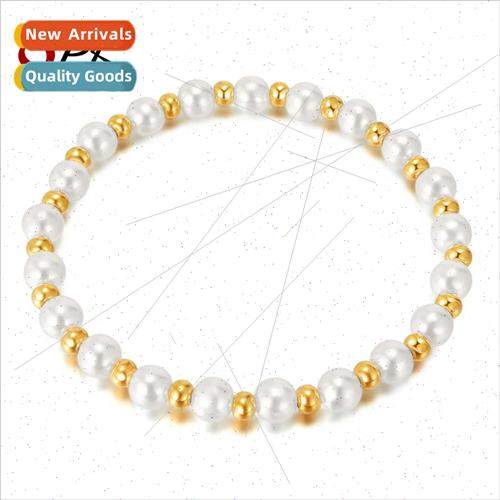French fashion elastic rope pearl stainless steel beading ne