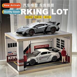 1 18 simulation solid wood parking lot scene alloy car stora