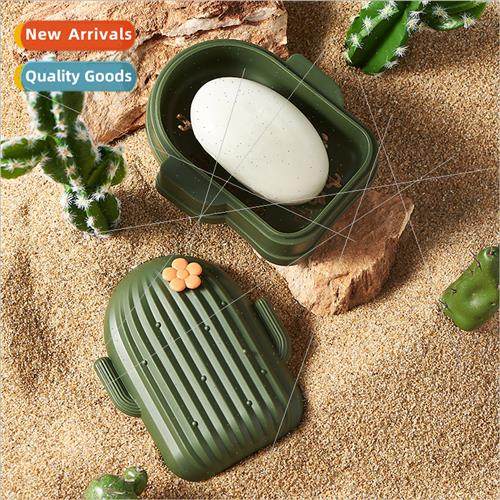 Creative cactus soap box household wh lid soap box can be dr
