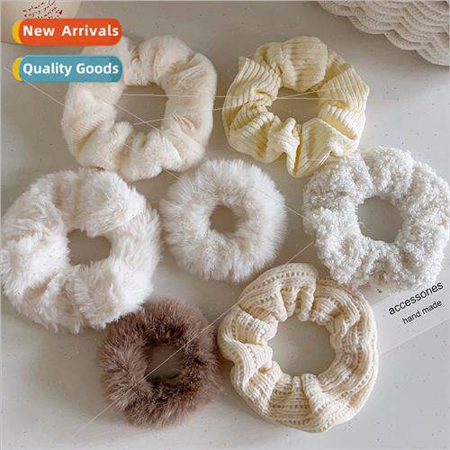 Autumn winter milk curry color plush large intestine hair bf