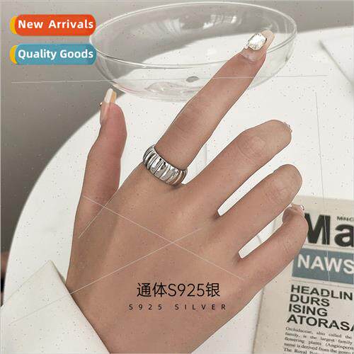 S925 silver gear ring female niche simple adjustable ins tid