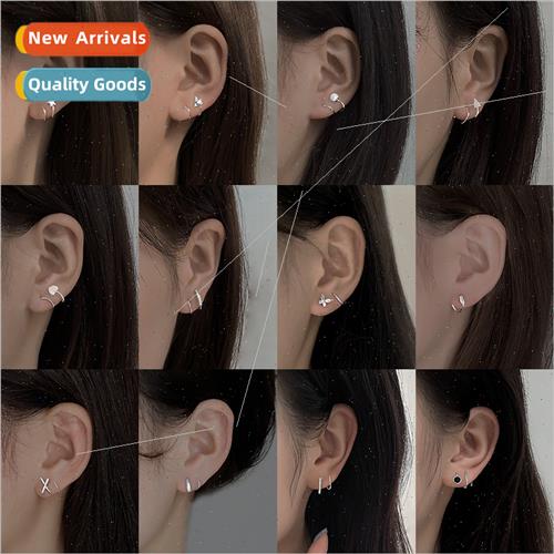 Wave circles double layer spiral earrings female Korea mini