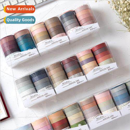 mple retro solid color washi tape 10 rolls diy handbook deco