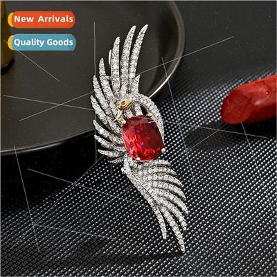 Full zirconium luxury domineering fire phoenix brooch elegan