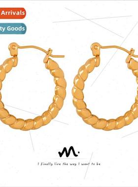 Europe new fashion niche simple tanium steel gold-plated twi