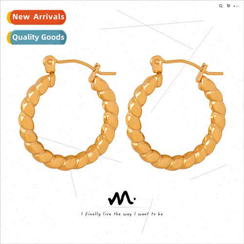 Europe new fashion niche simple tanium steel gold-plated twi