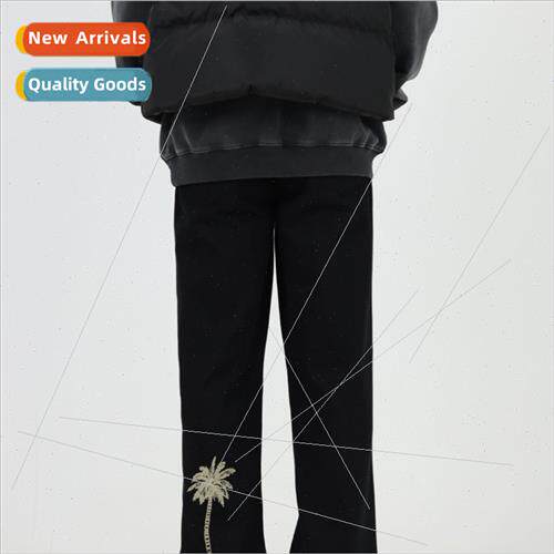 Coconut Embroidery Loose  Jeans Wide Leg Casual Pants Vintag