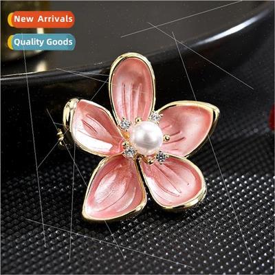mple oil drop pink peach brooch atmospheric floral corsage a