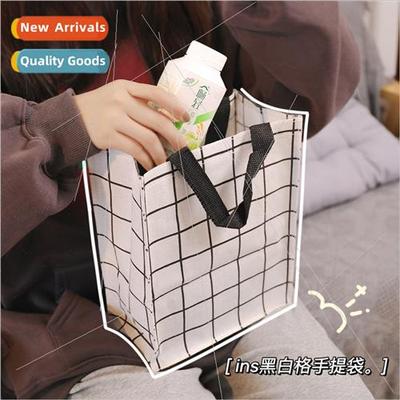 Tote shopping canvas organizer portable book bag students cr