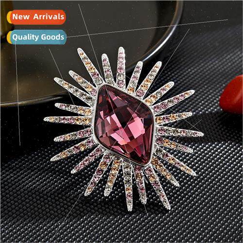 Elegant refined baroque angel eye coat brooch