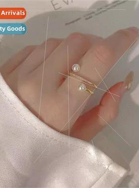 Pearl ring female ins tide niche fashion hundred index finge