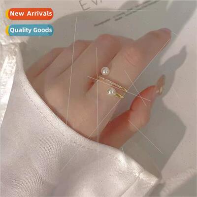 Pearl ring female ins tide niche fashion hundred index finge