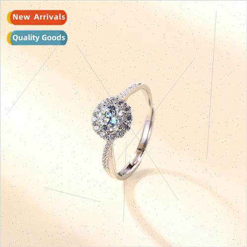 D color moissanite ring women niche silver适用girlfriend pro - 实物图