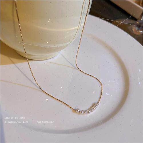 Geometric pearl necklace Korea fashion simple hundred niche