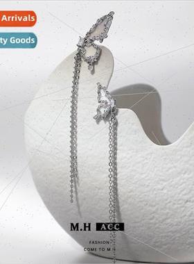 Fantasy whe butterfly asymmetric earrings female tassel hund