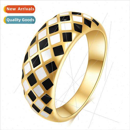 Popular Europe ins Women Fashion Hip Hop Ring Square Black W