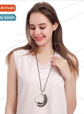 New necklace Europe ethnic independent brushed geometric ova