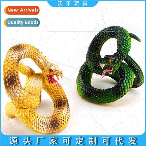 Toys jungle animal large golden python green snake handpcs o