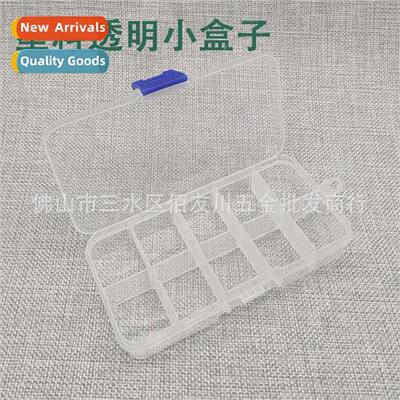 10 compartments plastic storage box wh cover transparent sma